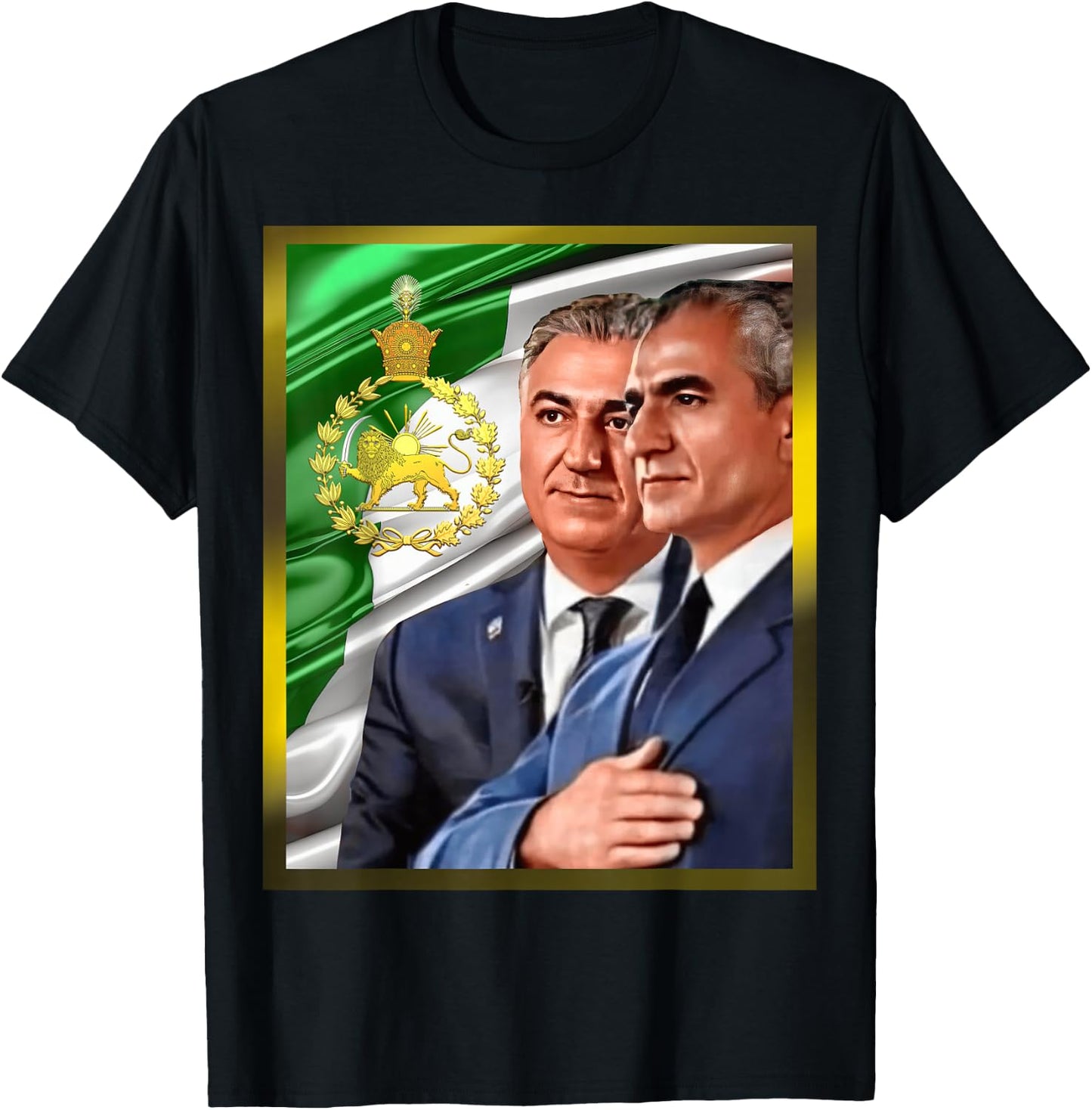 King Mohmmad Reza Pahlavi and King Reza Pahlavi , black T-Shirt - T-Shirt | Black