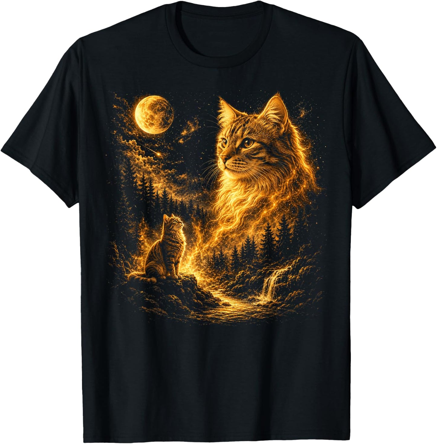 Cat Men Kids Boys Cute Cat Dad Vintage T-Shirt - T-Shirt | Black