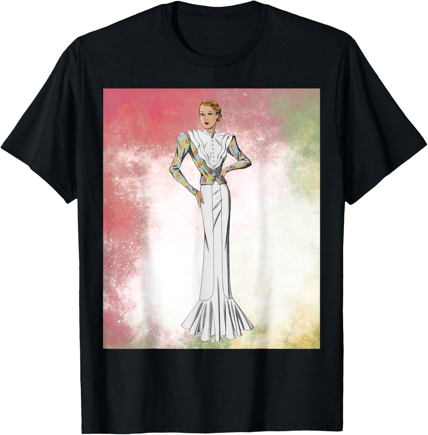Vintage 1930's Fashion Design T-Shirt - T-Shirt | Black