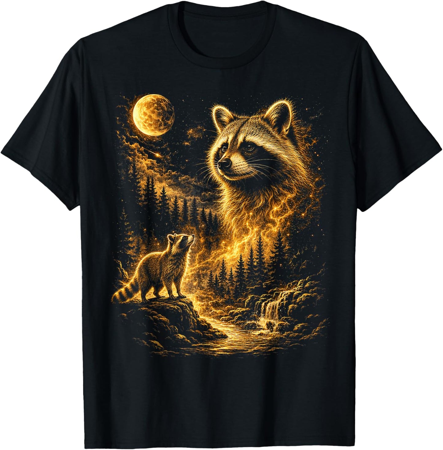 Cute Raccoon Boys Men Vintage Trash Panda Animal T-Shirt - T-Shirt | Black