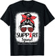 Support Squad Messy Bun Blood Cancer Awareness supporter Red T-Shirt - T-Shirt | Black