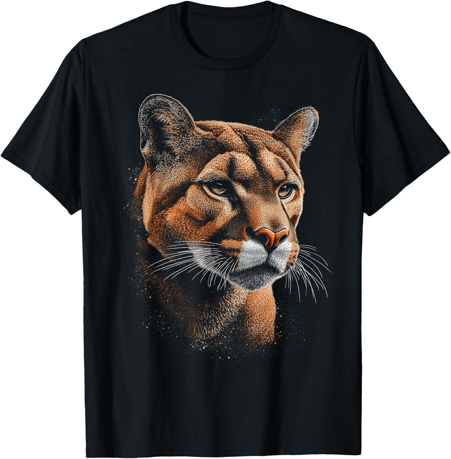 Puma Animal Motif Art Puma , black T-Shirt - T-Shirt | Black