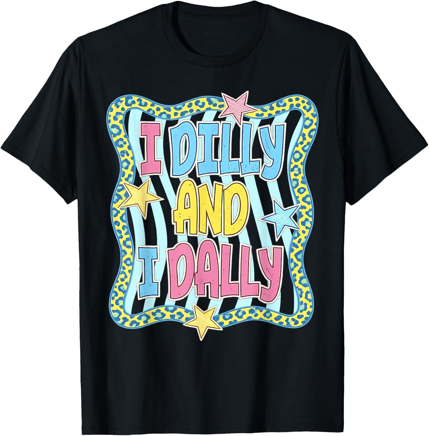 Preppy I Dilly and I Dally Leopard Coquette for Girls Women T-Shirt - T-Shirt | Black