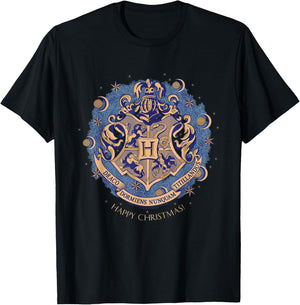 Harry Potter Happy Christmas from Hogwarts Christmas T-Shirt - T-Shirt | Black