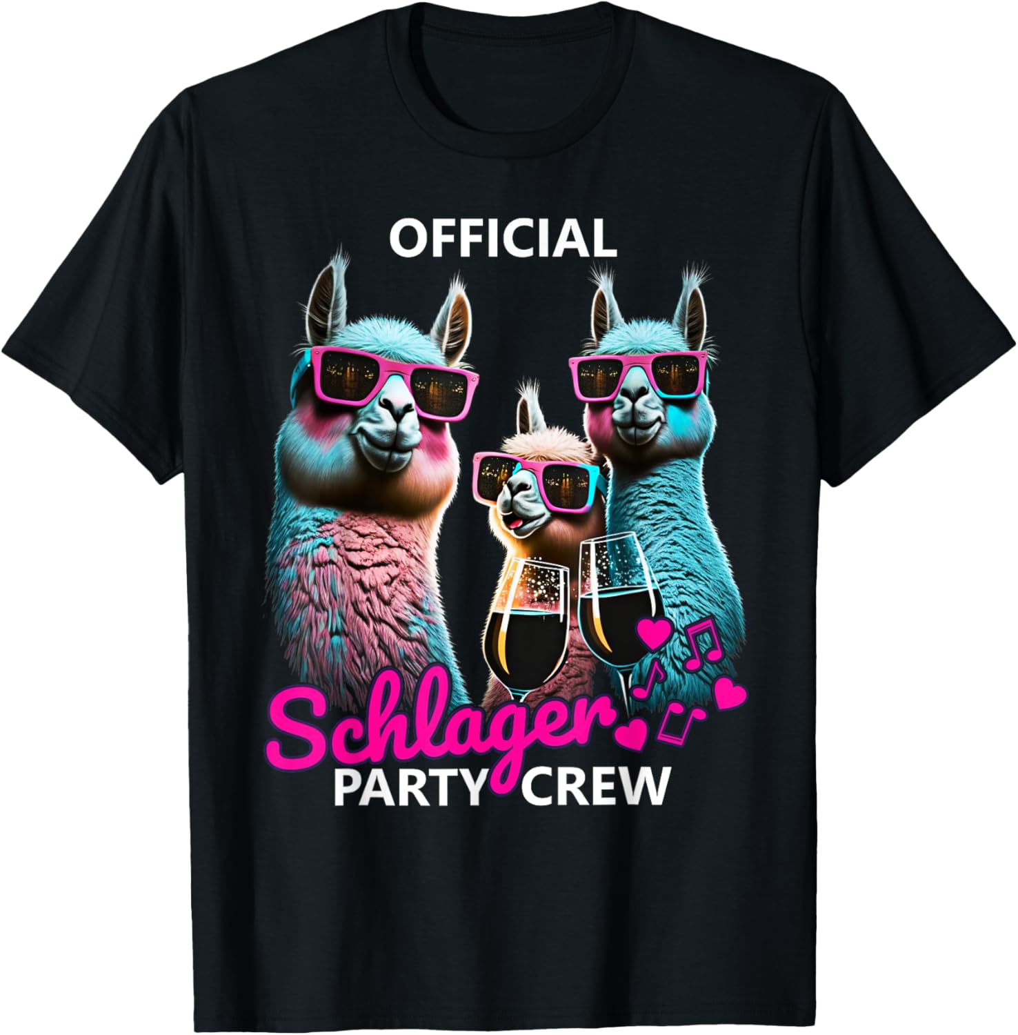 PARTY HASE Outfits für Party und Kneipentour Official Schlager Party Crew T-Shirt - T-Shirt | Black
