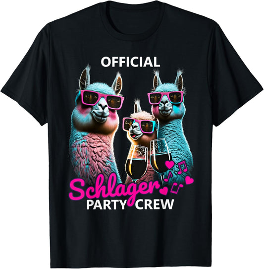 PARTY HASE Outfits für Party und Kneipentour Official Schlager Party Crew T-Shirt - T-Shirt | Black