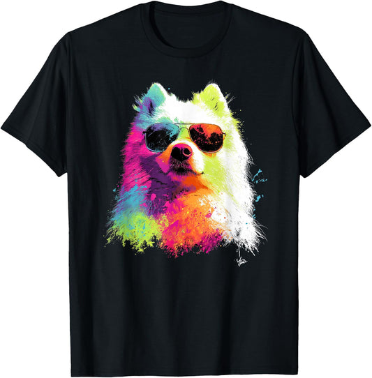 Colorful Samoyed Dad Funny Dog Lover Father's Day Men Women T-Shirt - T-Shirt | Black