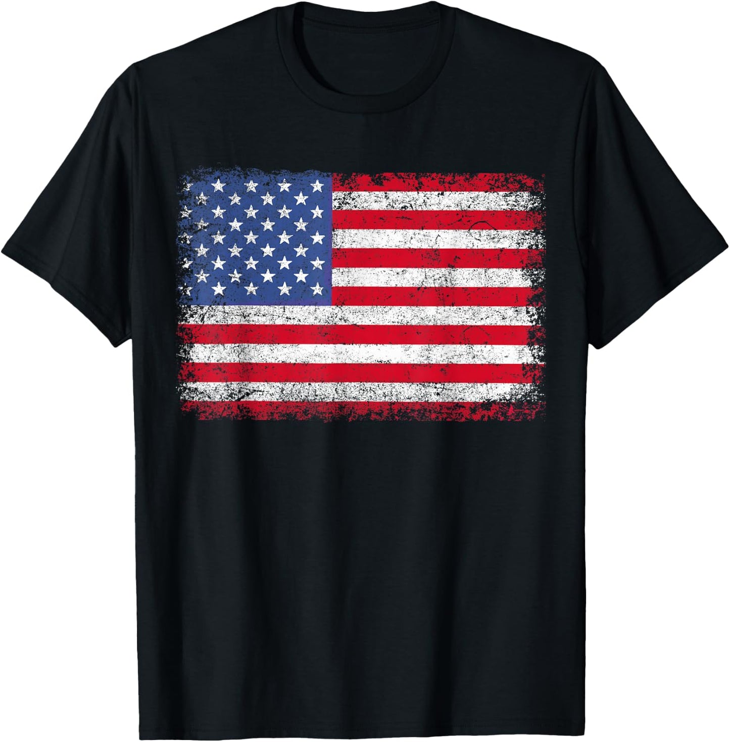 American Flag Patriotic 4th of July Women Kids Boys Girls T-Shirt - T-Shirt | Black