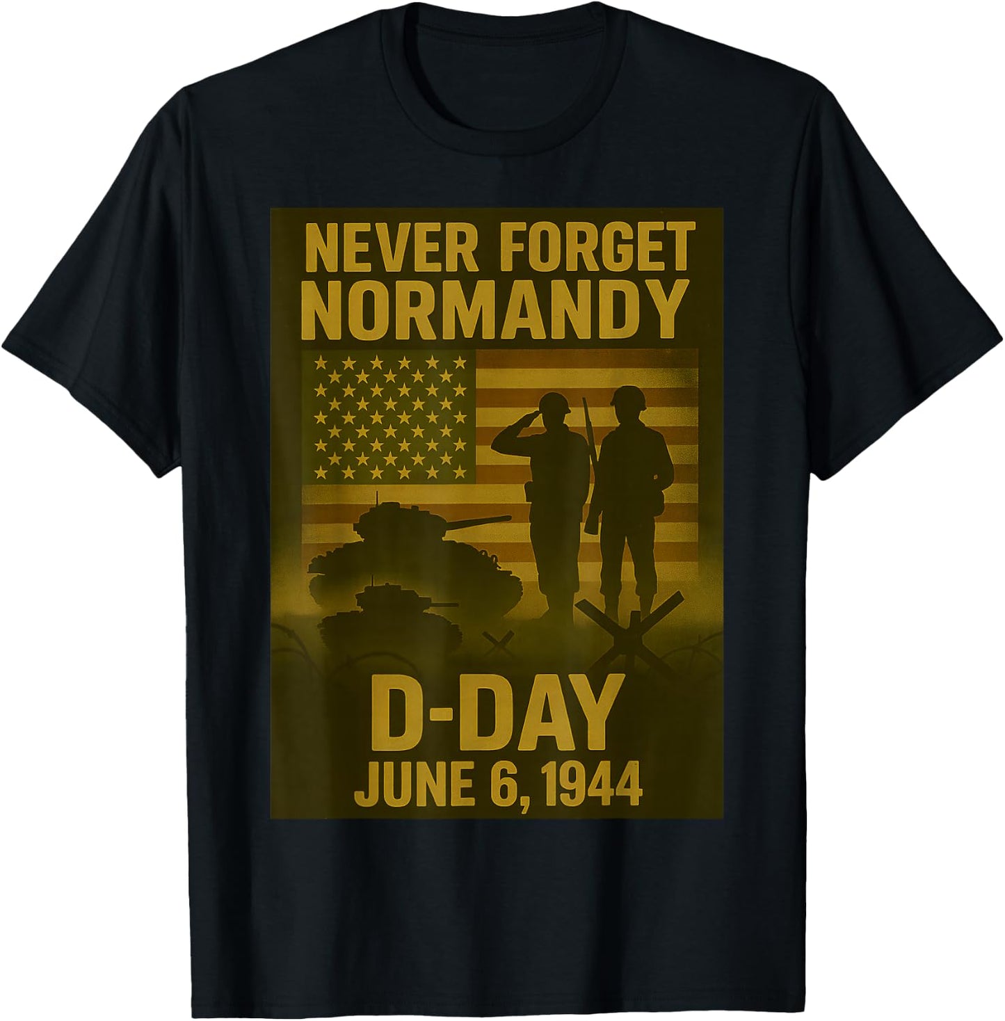 D-Day 82st anniversary 1944-2026 Veteran Remembrance Tribute T-Shirt - T-Shirt | Black