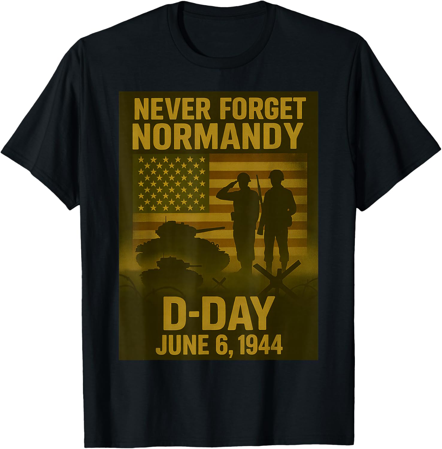 D-Day 82st anniversary 1944-2026 Veteran Remembrance Tribute T-Shirt - T-Shirt | Black