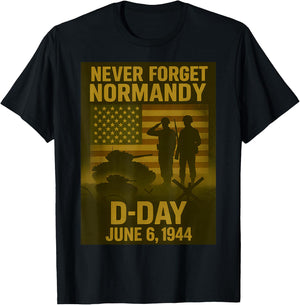 D-Day 82st anniversary 1944-2026 Veteran Remembrance Tribute T-Shirt - T-Shirt | Black