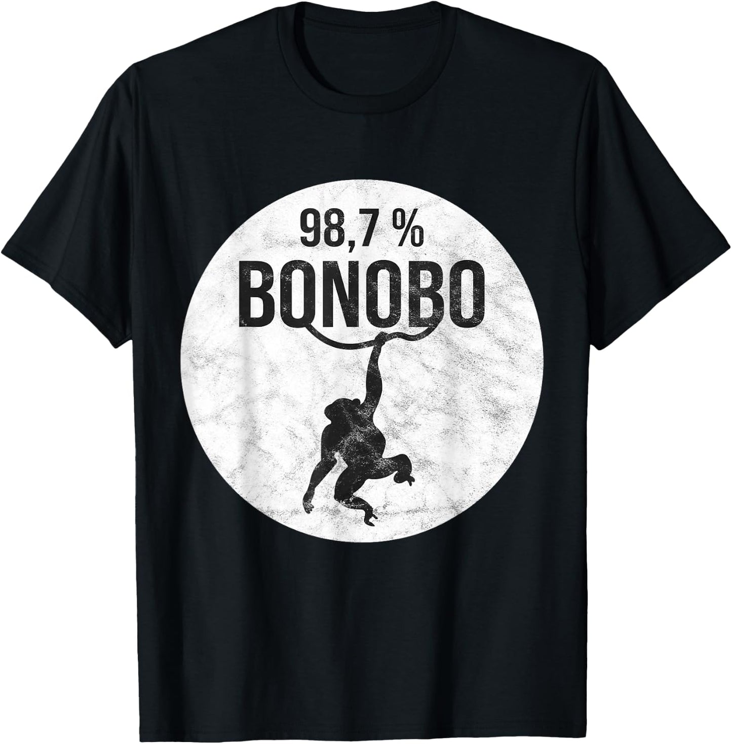 Funny Monkey with Chimpanzee Bonobo DNA T-Shirt - T-Shirt | Black