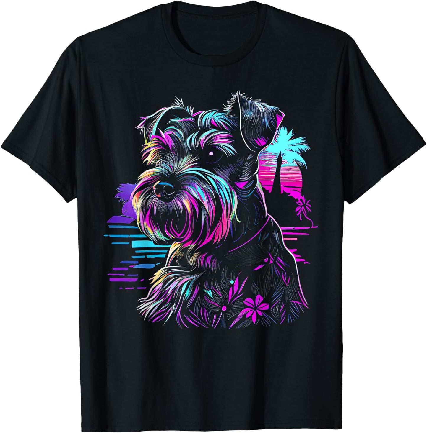 Miniature Schnauzer dog art Miniature Schnauzer T-Shirt - T-Shirt | Black