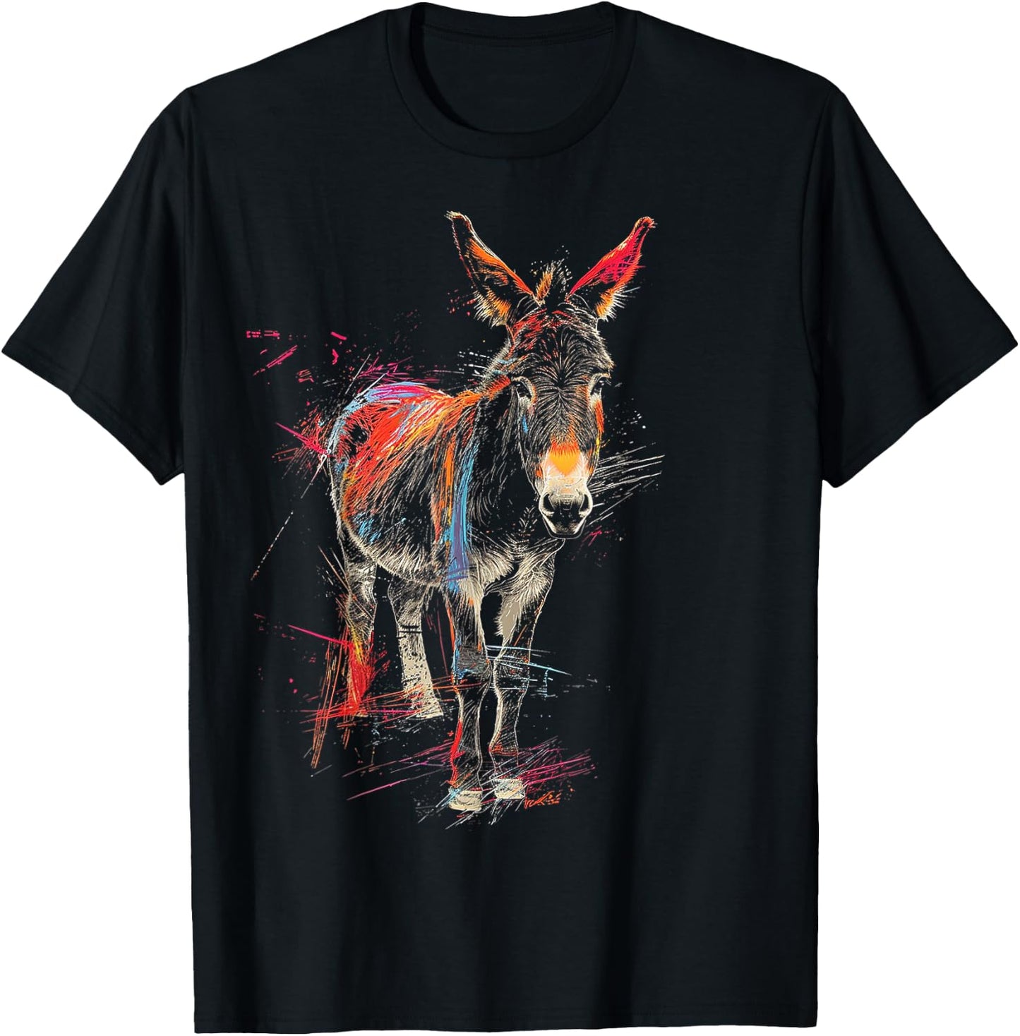 Donkey Animal Graphic Art Donkey , black T-Shirt - T-Shirt | Black