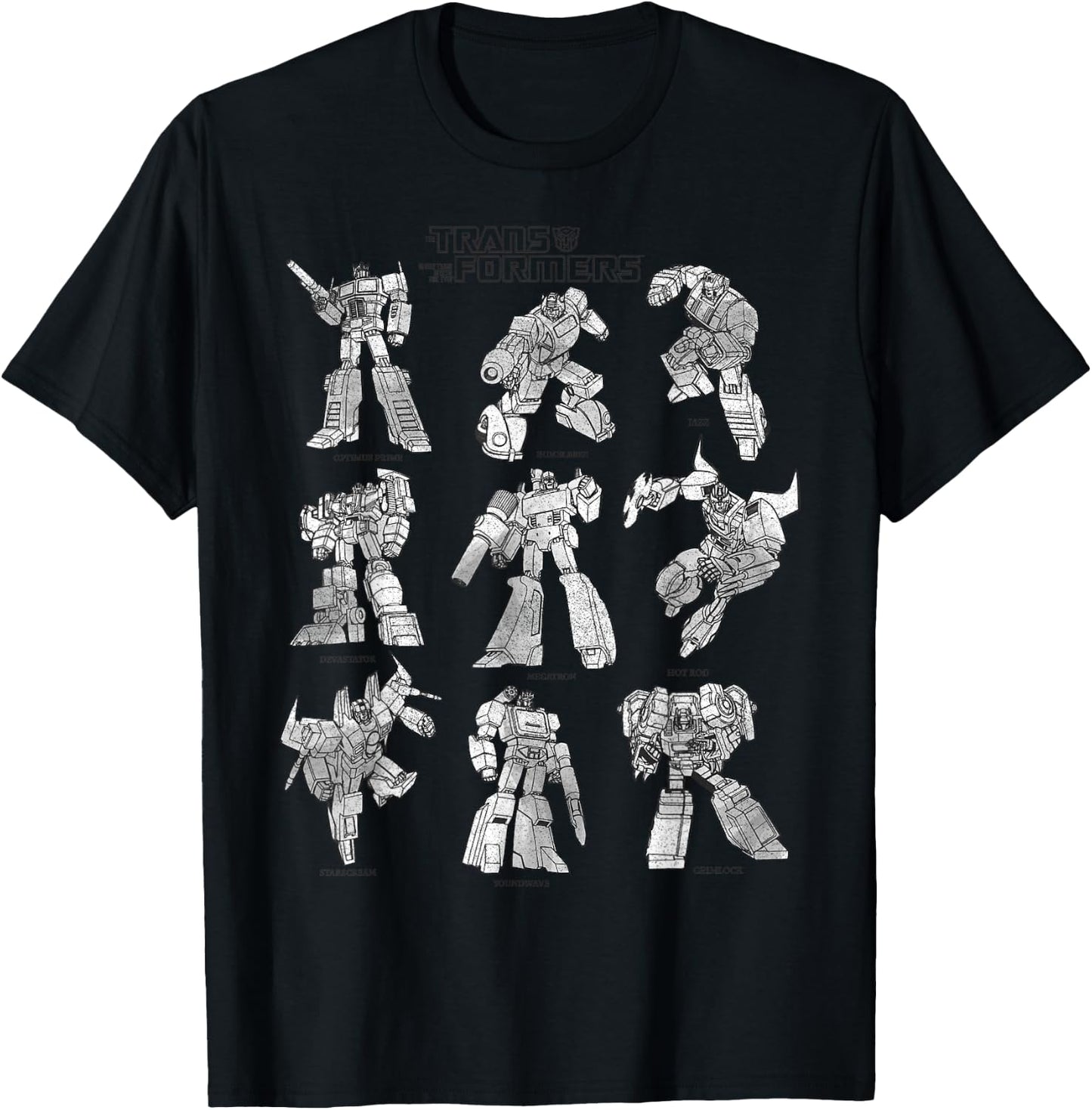 Transformers Autobots Textbook Sketches Stack T-Shirt - T-Shirt | Black