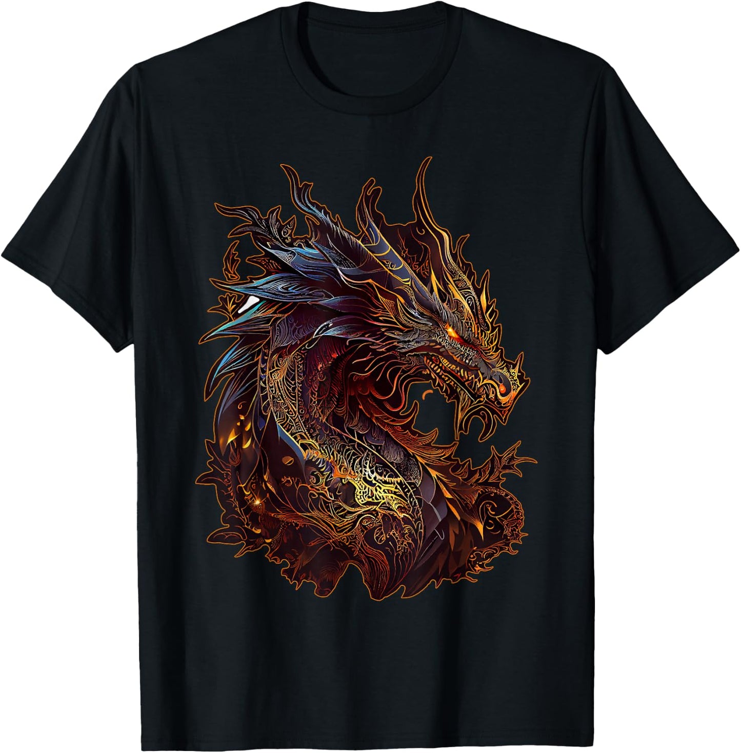 Dragon Chinese Zodiac Sign Animal Horoscope Witchcraft , black T-Shirt - T-Shirt | Black