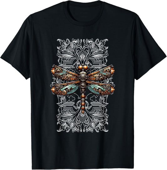 Steam Punk Dragonfly Mechanical Victorian Steampunk Lover T-Shirt - T-Shirt | Black
