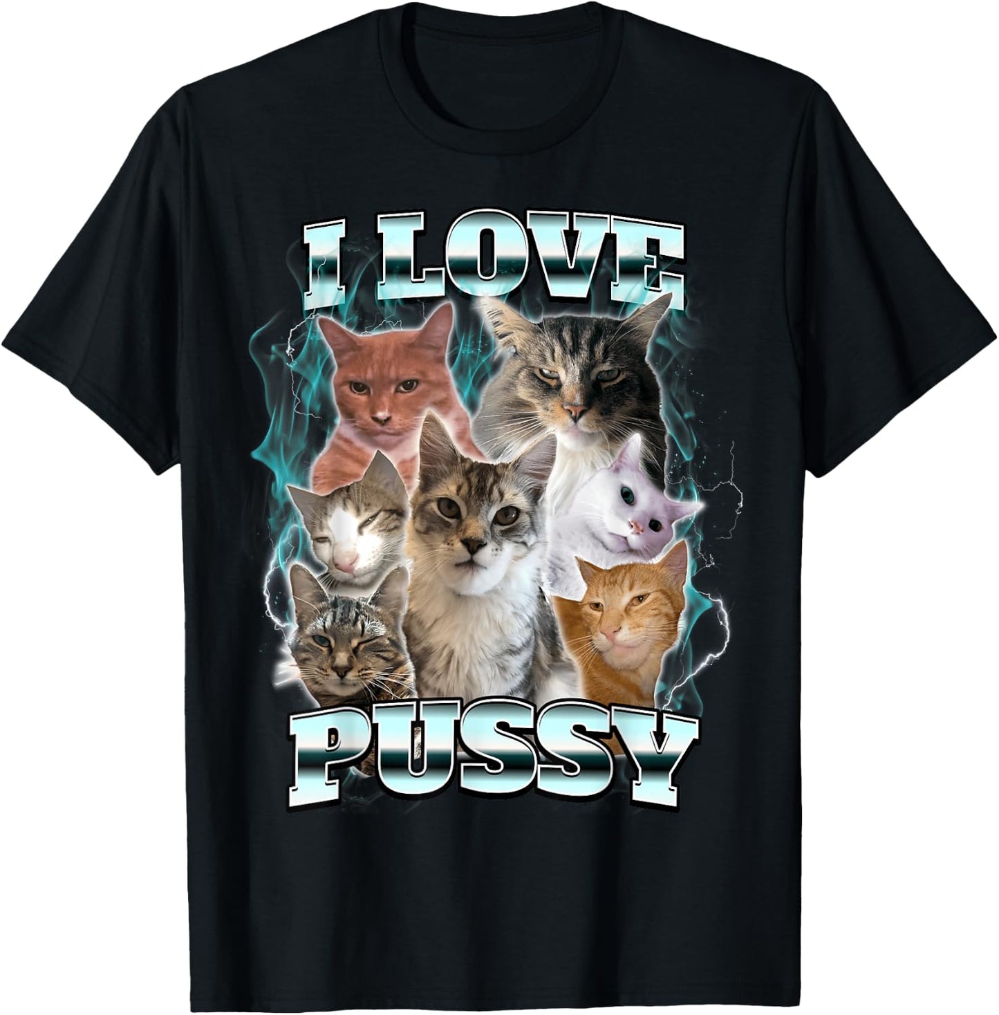 I Love Pussy , black T-Shirt - T-Shirt | Black