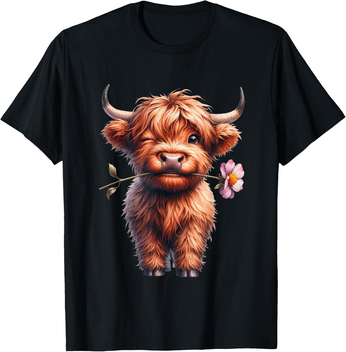 Cow, Scottish Highland Cow, Western Wear, Highland Cow T-Shirt - T-Shirt | Black