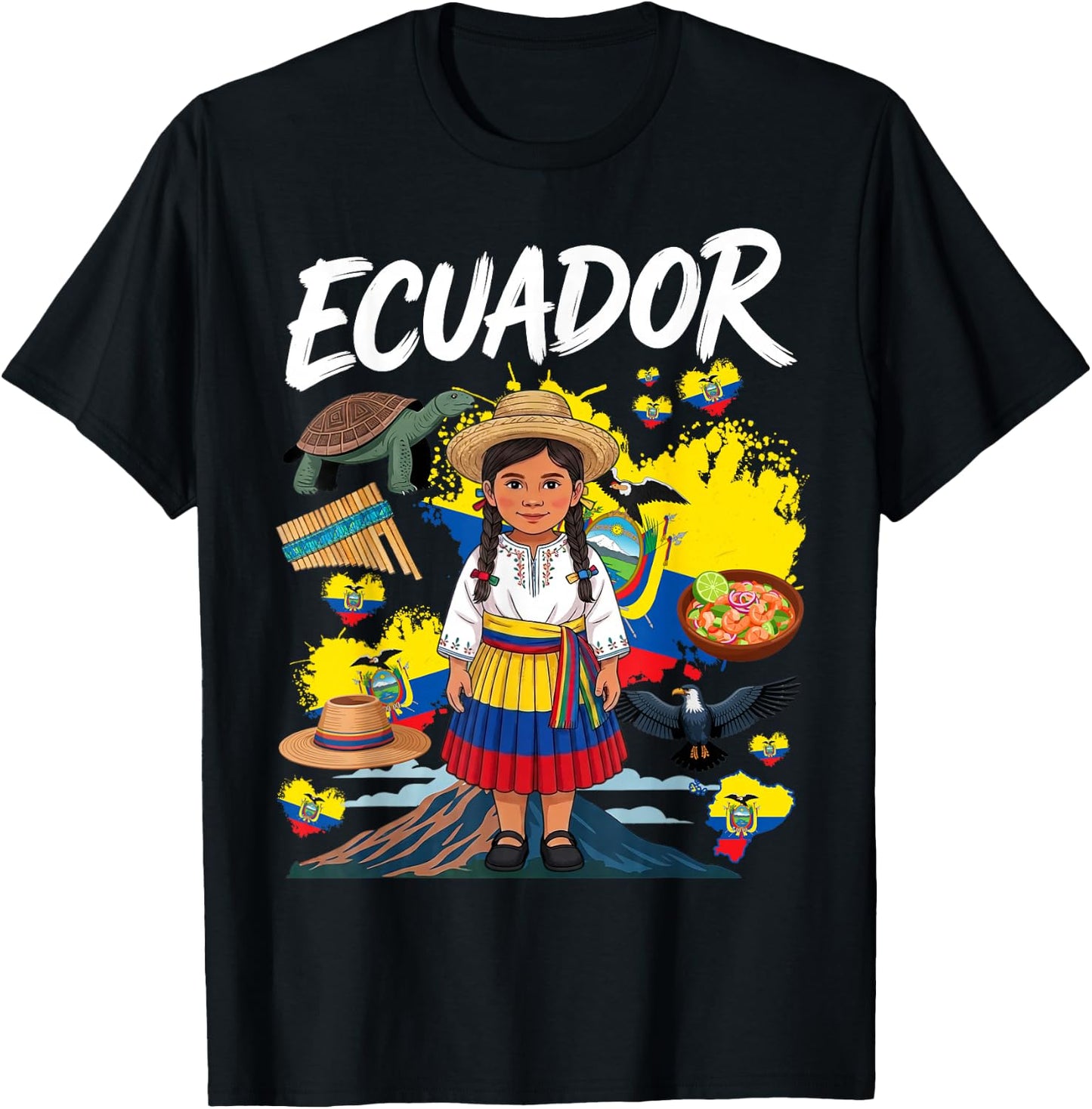 Ecuatoriana Ecuadorian Flag Idea for Girls Ecuador Cultural T-Shirt - T-Shirt | Black