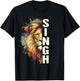 Lion Punjabi Pride Religious Sikh Faith Indian Singh Is King T-Shirt - T-Shirt | Black