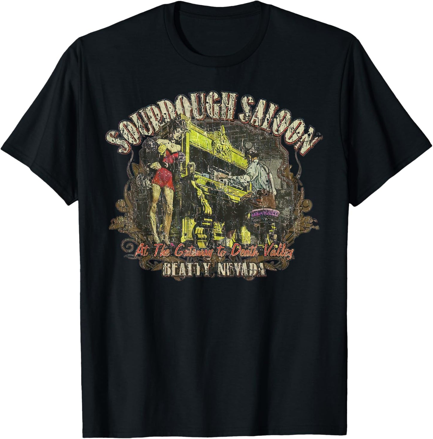 Sourdough Saloon Beatty 1905 Retro Vintage T-Shirt - T-Shirt | Black
