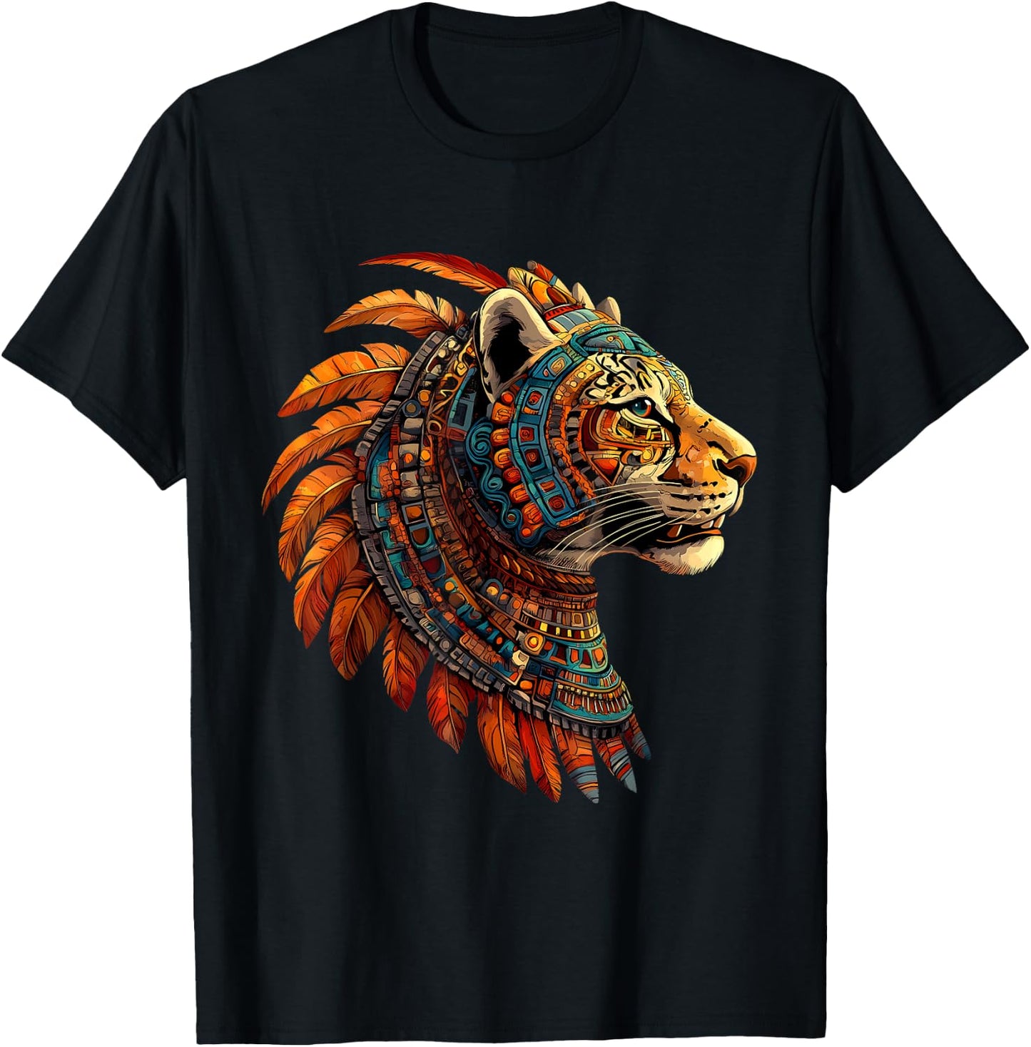 Aztec Jaguar Native Mexican Pride Mayan Mexican Mythology T-Shirt - T-Shirt | Black