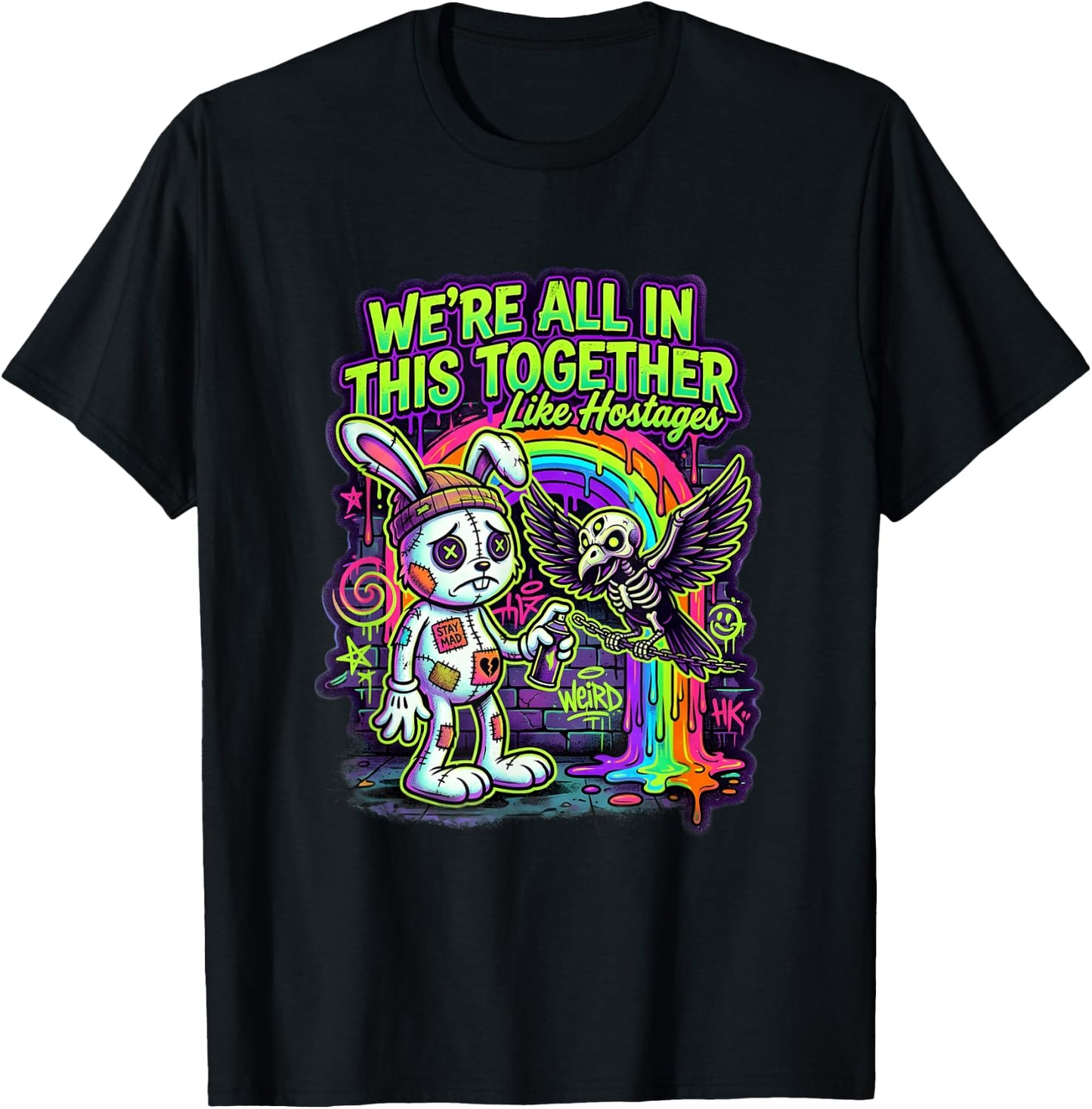We're All in This Together Like Hostages Sarcastic Humor T-Shirt - T-Shirt | Black