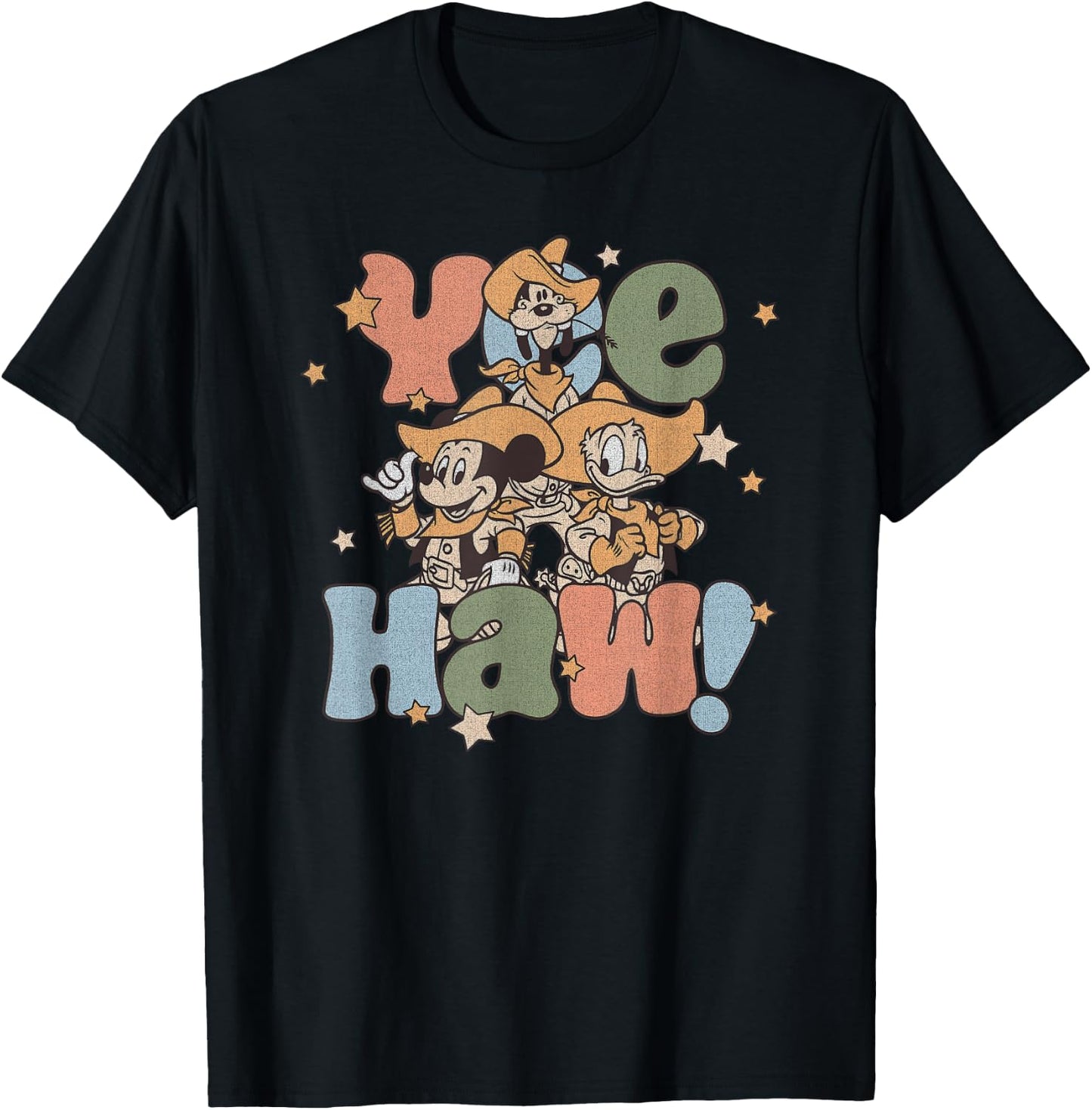 Disney Mickey & Friends 4th Of July Yee Haw! Group Shot T-Shirt - T-Shirt | Black