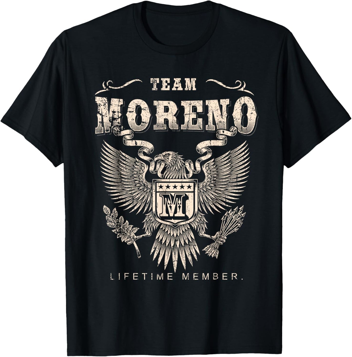 Team Moreno Family Name Lifetime Member T-Shirt - T-Shirt | Black