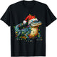Alligator Santa Christmas Tree Lighting Xmas Funny T-Shirt - T-Shirt | Black