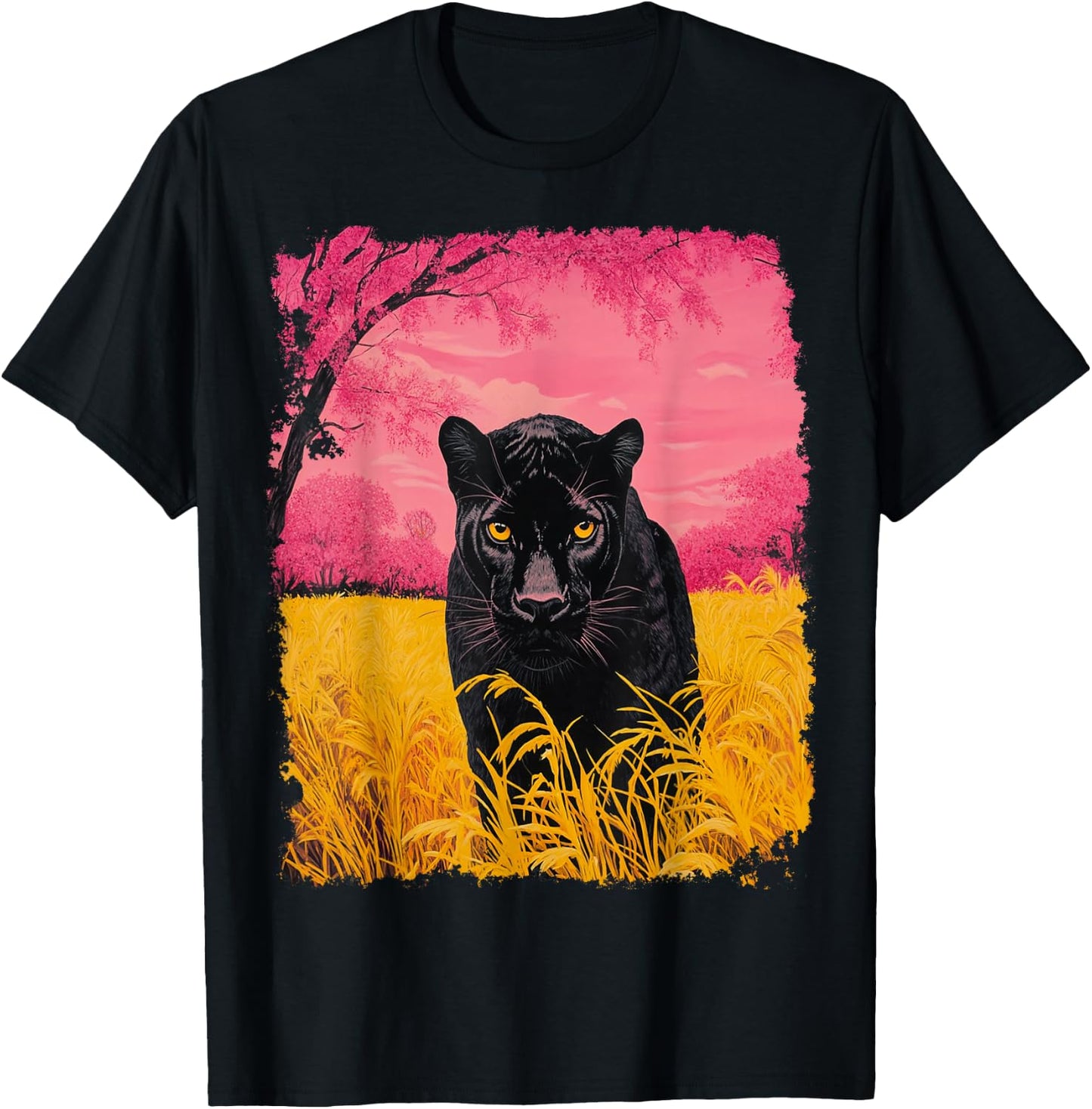 Pink Tops Panther Black T-Shirt - T-Shirt | Black