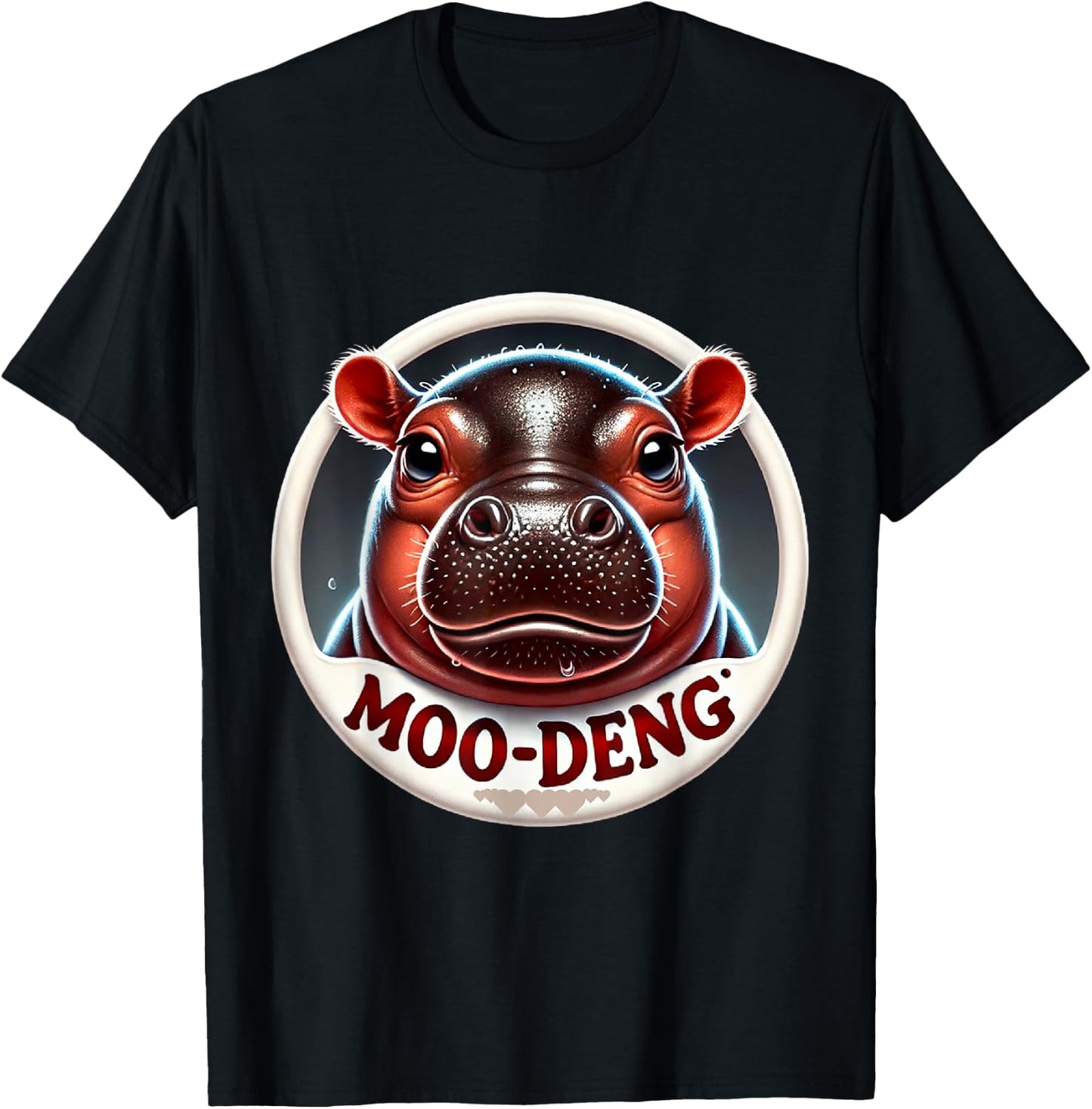 Moo Deng Hippo Funny Halloween Costume T-Shirt - T-Shirt | Black