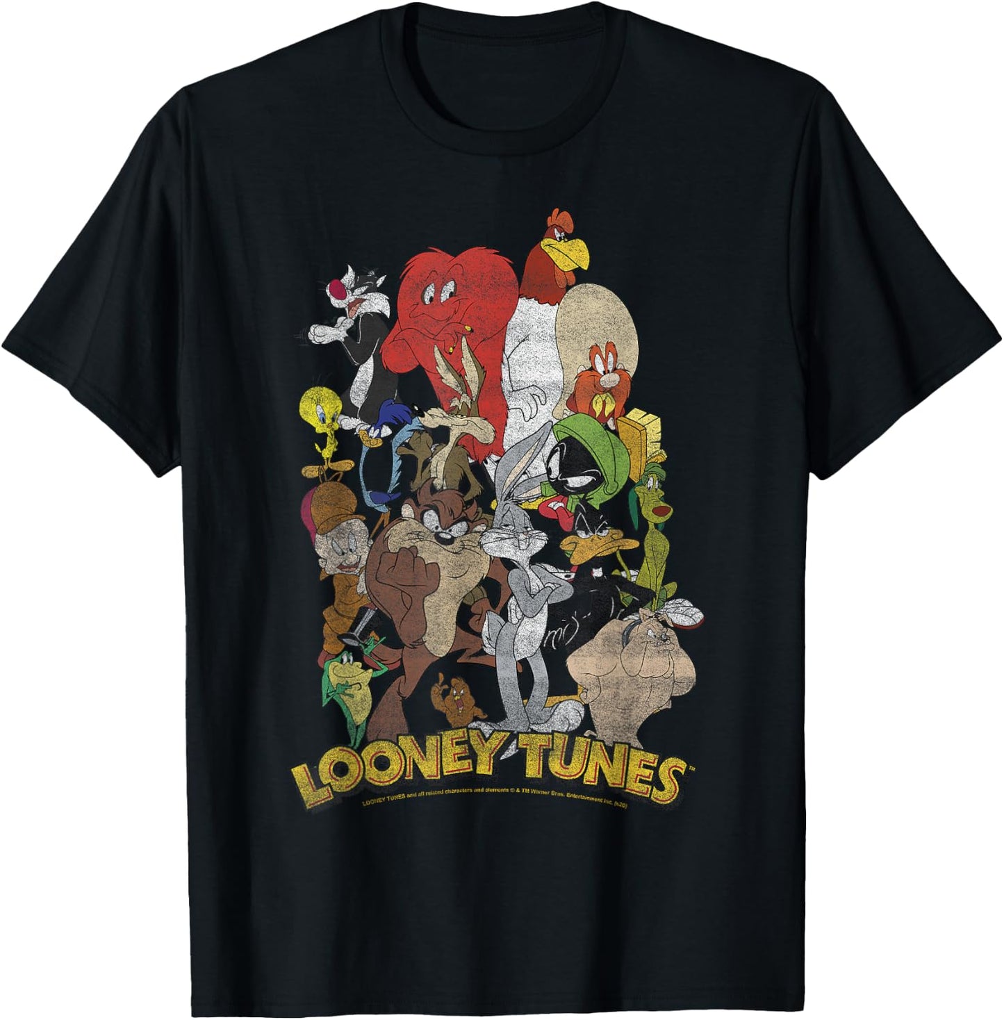 Looney Tunes Character Stack Group Shot T-Shirt - T-Shirt | Black
