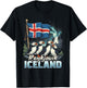 Reykjavik Iceland Flag Puffin Reykjavik Vacation Souvenir T-Shirt - T-Shirt | Black