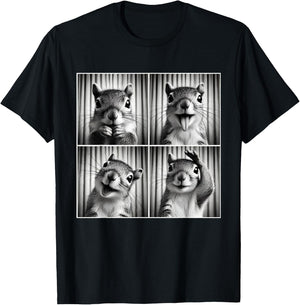 Cute Squirrel Selfie Photo Funny Photobooth Squirrel Lover T-Shirt - T-Shirt | Black