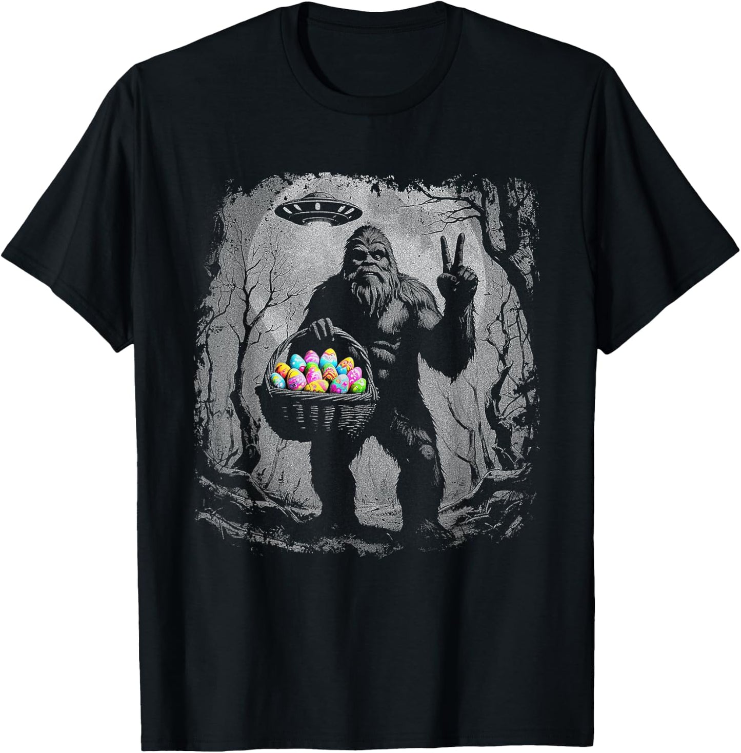 Sasquatch Easter Eggs Funny Easter Bigfoot Lovers T-Shirt - T-Shirt | Black