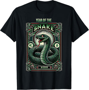 Celebrate Chinese New Year of the Snake 2025 Tarot Card T-Shirt - T-Shirt | Black