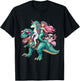 Mermaid Unicorn Axolotl Riding Dinosaur Granddaughter Niece T-Shirt - T-Shirt | Black