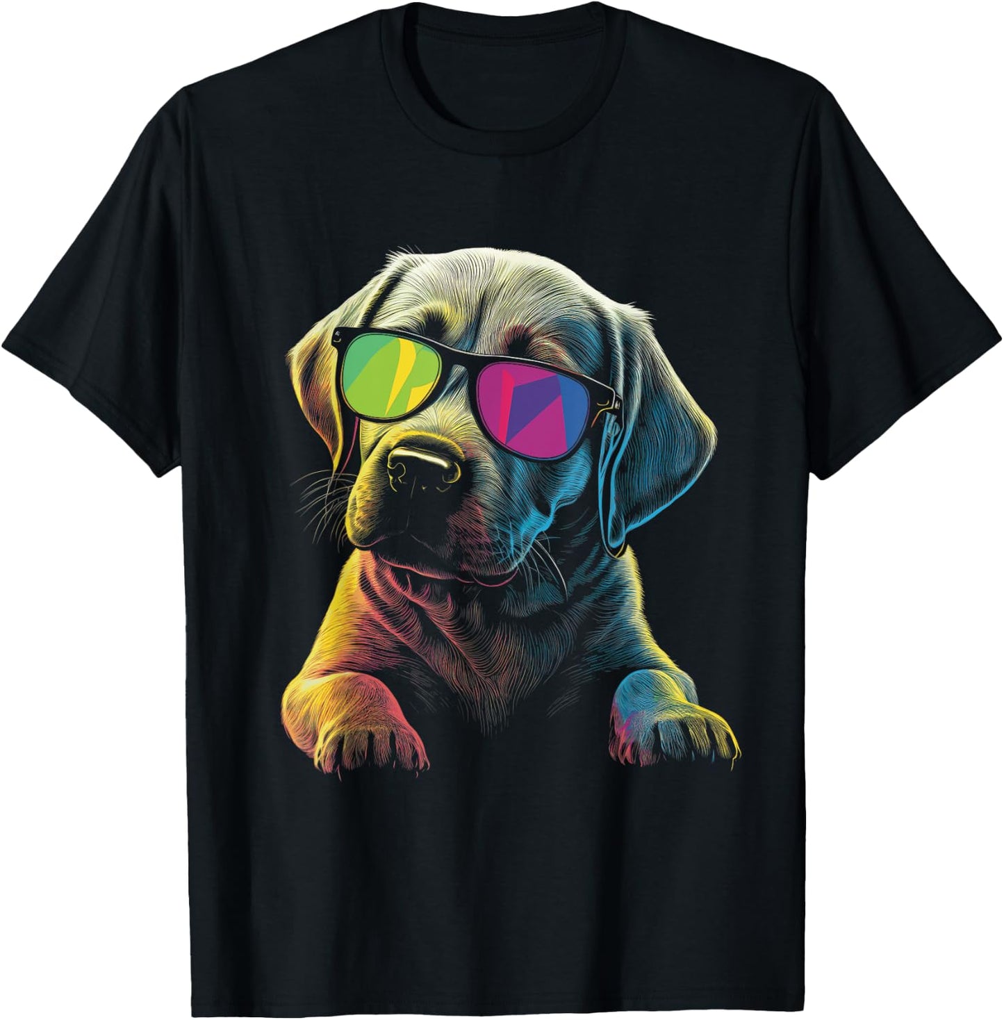 Labrador Retriever, Lab Dog Puppy With Sunglasses, Lab Mom Men Women Kids T-Shirt - T-Shirt | Black