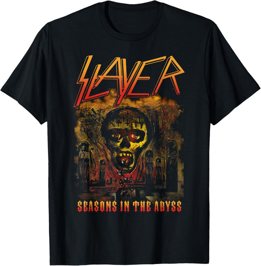 Slayer - Orange Logo Season in the Abyss , black T-Shirt - T-Shirt | Black