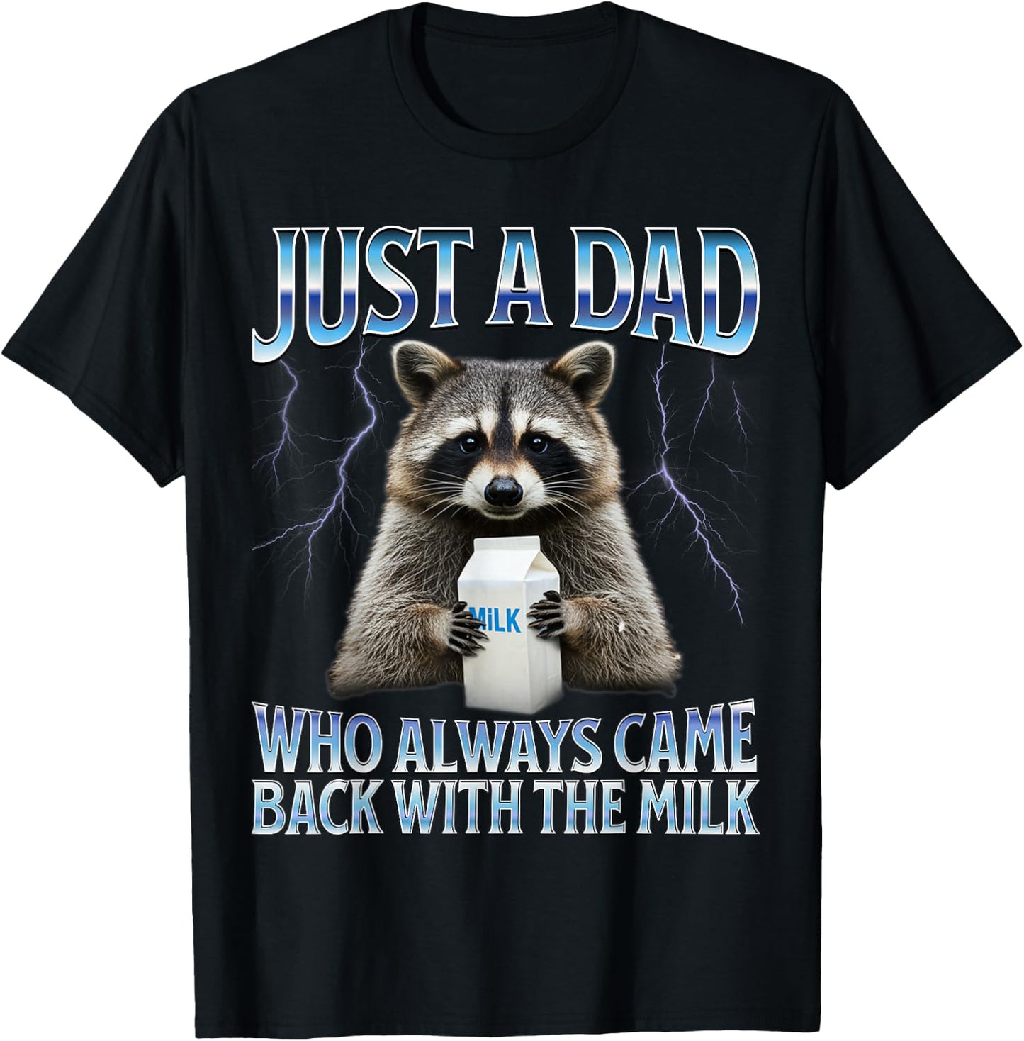 Just a dad who always came back with the milk fathers day T-Shirt - T-Shirt | Black