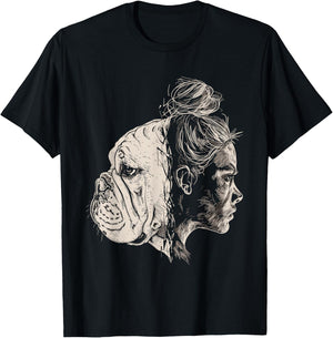 English Bulldog Mom Dog Art Mother's Day T-Shirt - T-Shirt | Black