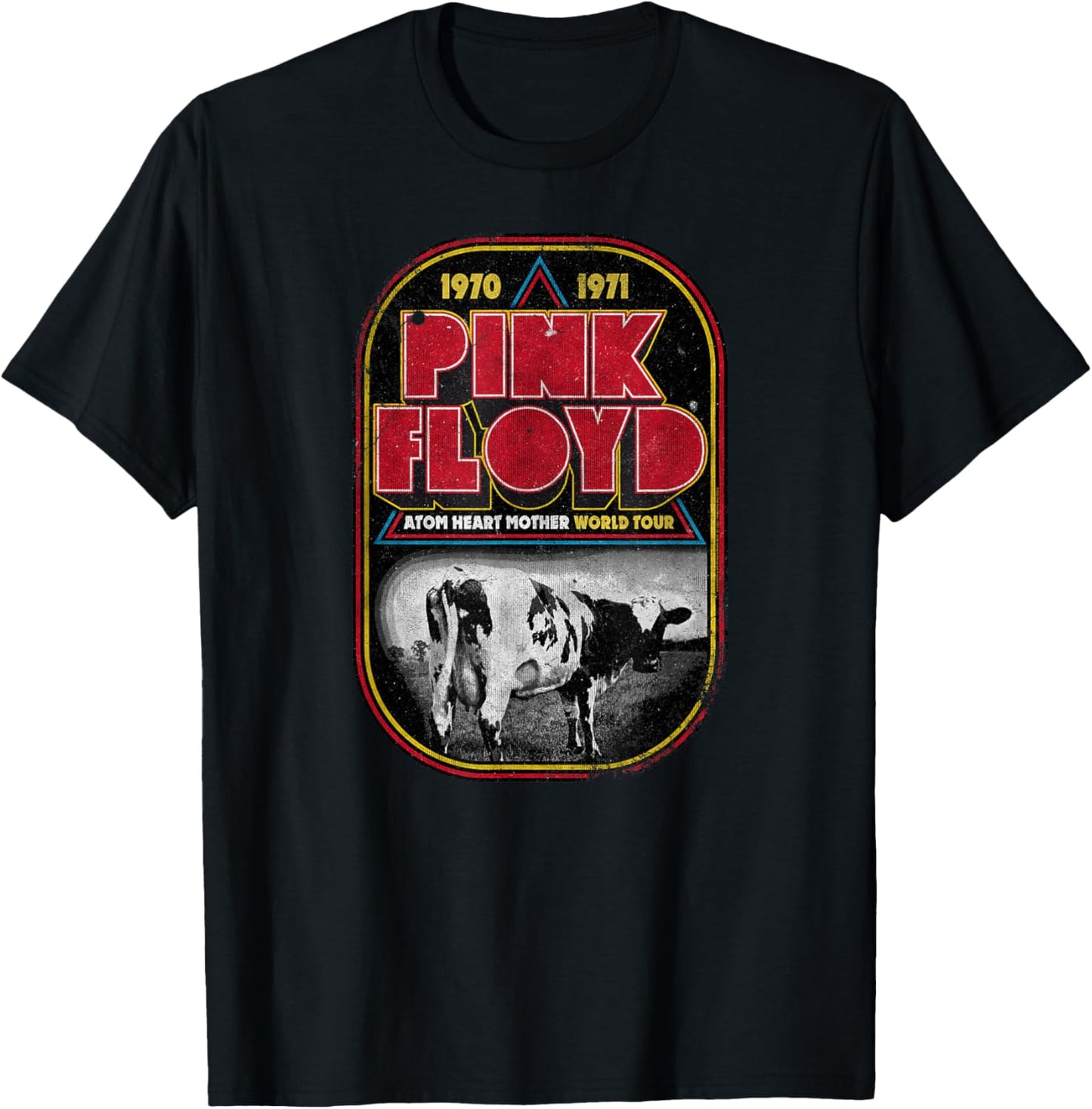 Pink Floyd Atom Heart Mother Distressed World Tournament , black T-Shirt - T-Shirt | Black