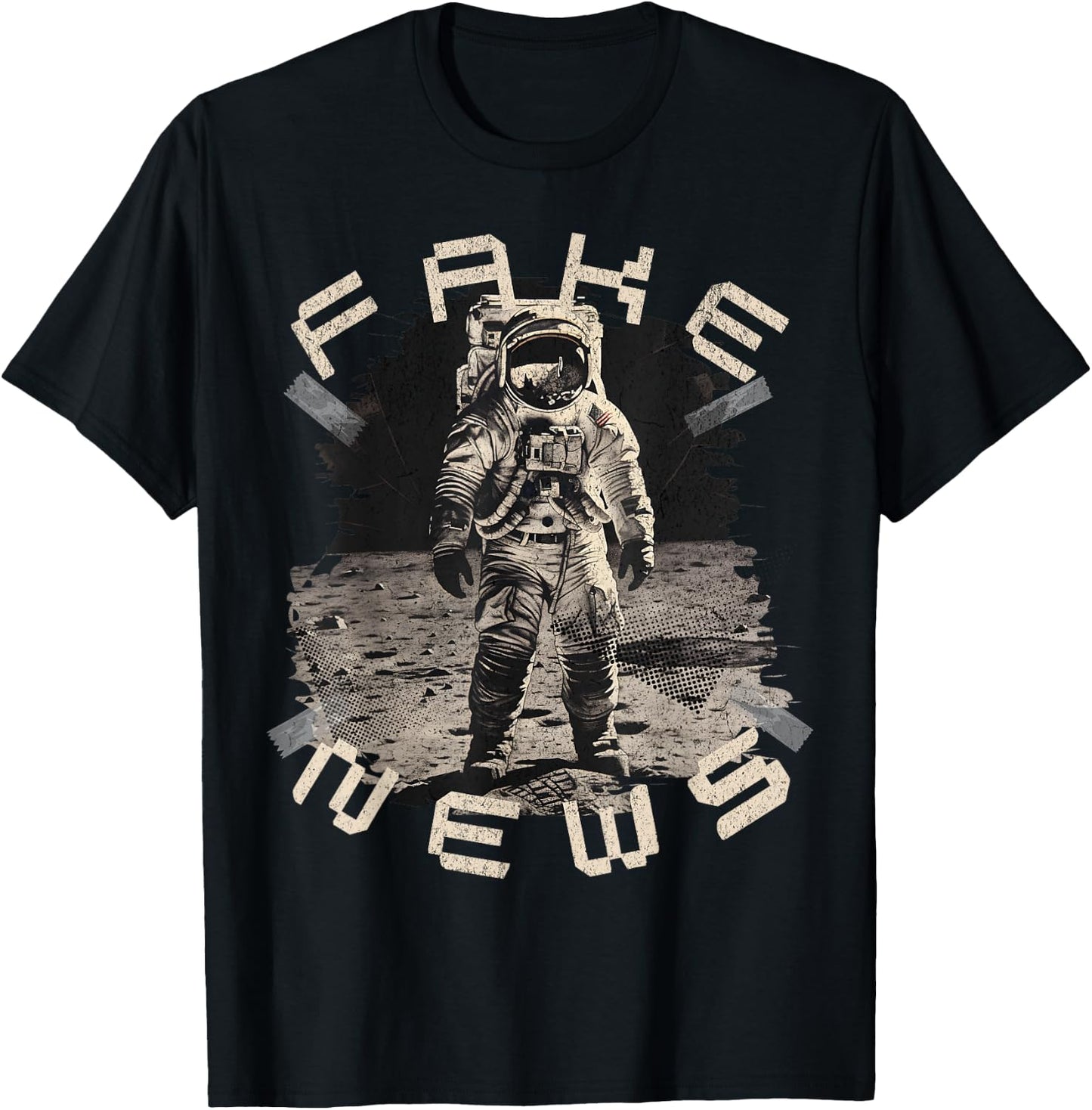 Moon Landing Hoax Apollo 11 Conspiracy Theory Fake News T-Shirt - T-Shirt | Black