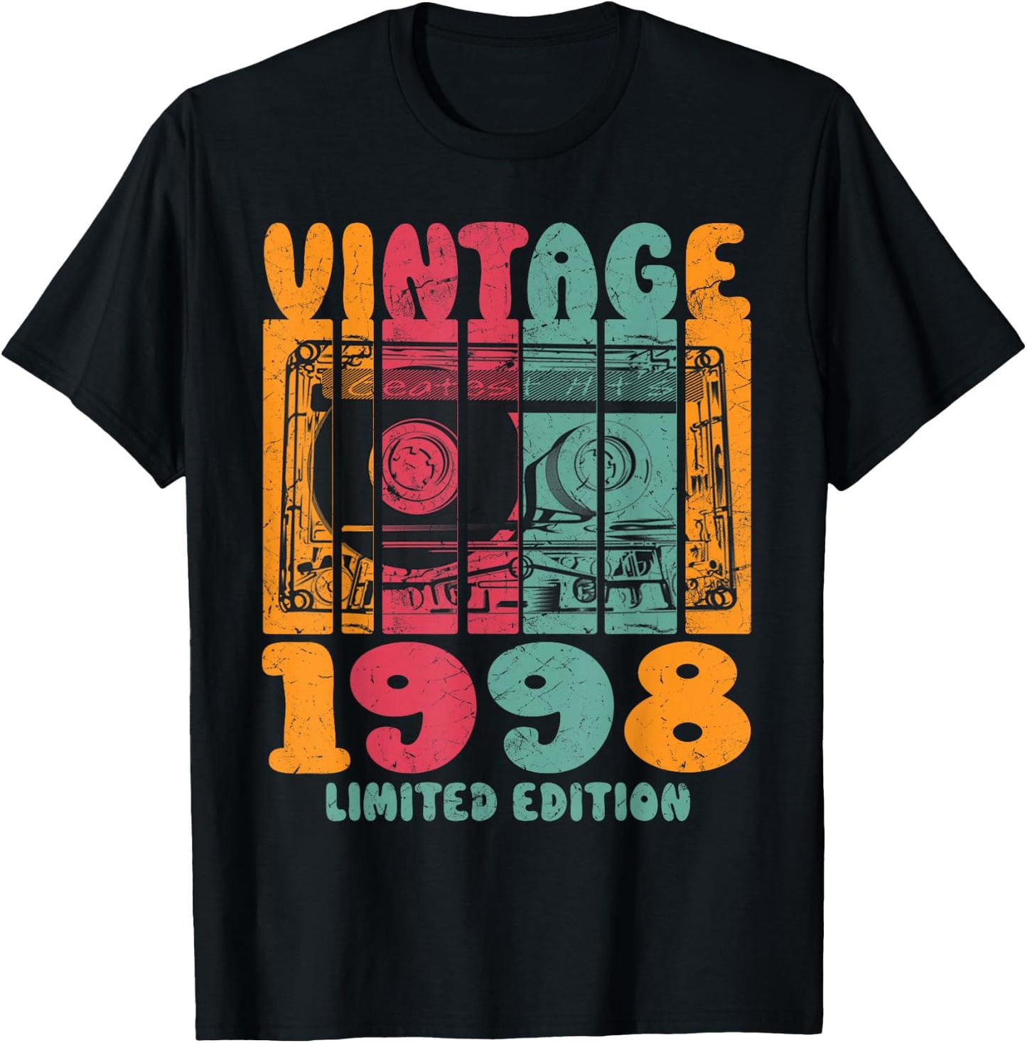 Vintage Greatest Hits 1998 Limited Edition Retro Birthday T-Shirt - T-Shirt | Black