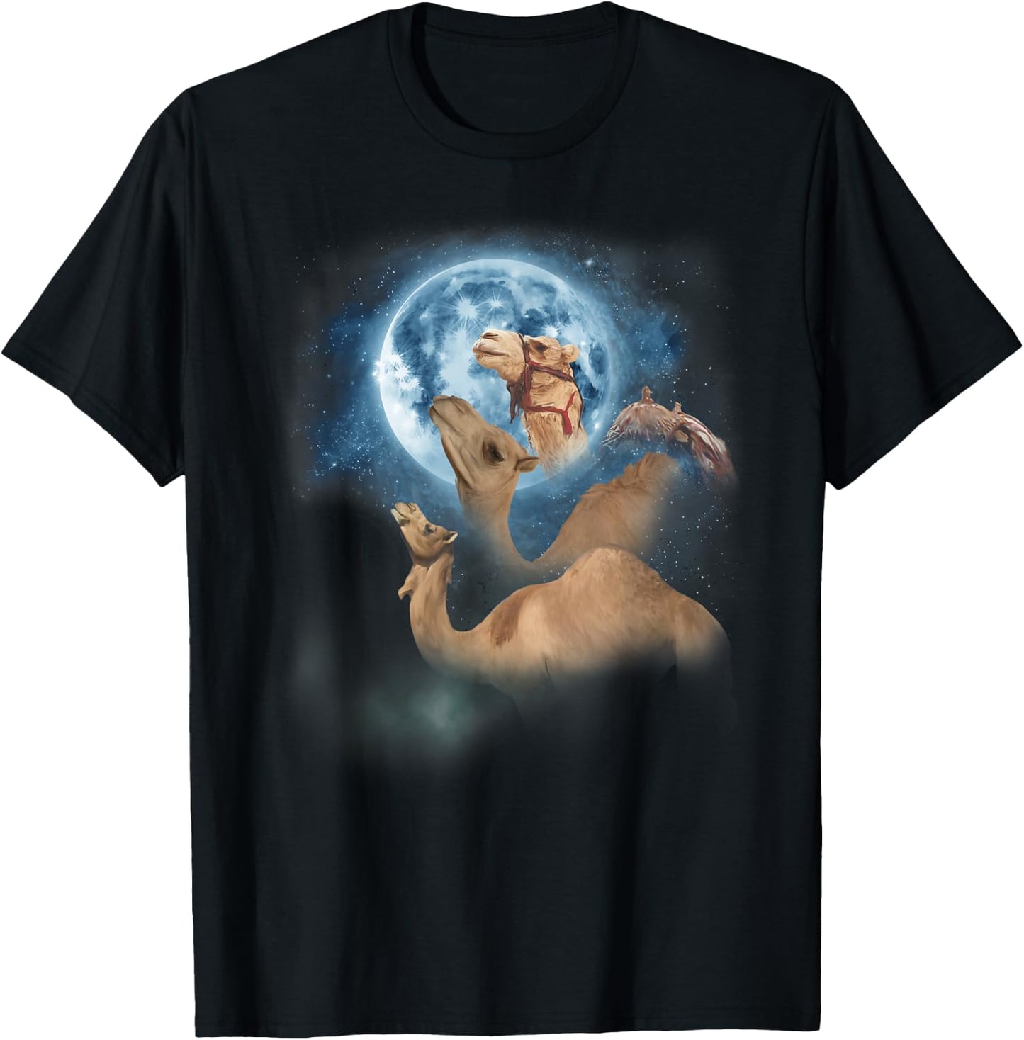 Funny Camel Shirt - Howling at the Moon Camel T-Shirt - T-Shirt | Black