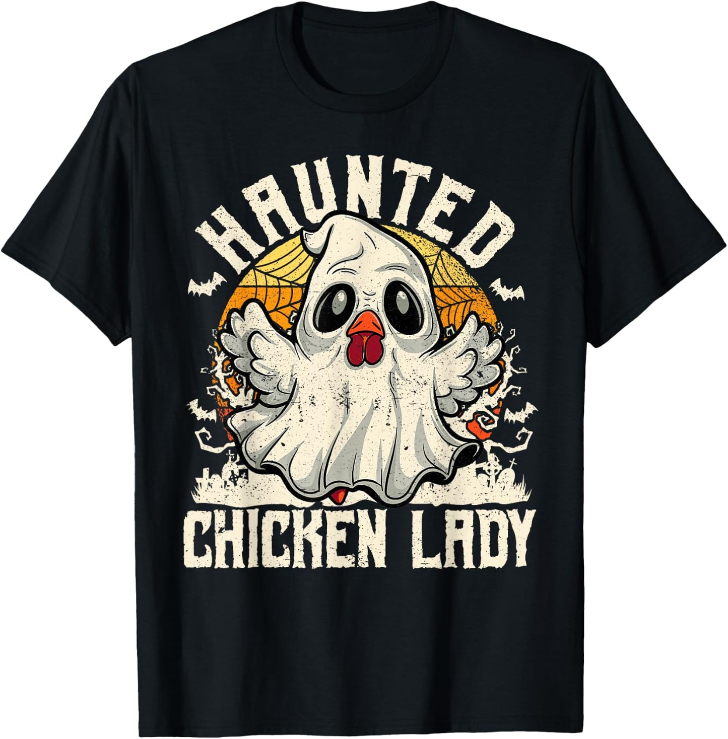 Haunted Chicken Lady Halloween Chicken Women T-Shirt - T-Shirt | Black