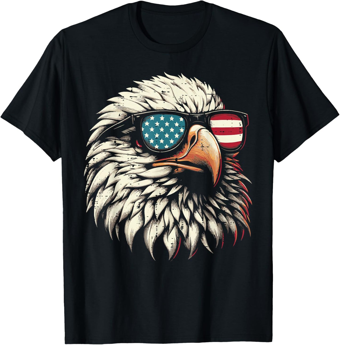 American Eagle USA Sunglasses 4th Of July Women Men Kids T-Shirt - T-Shirt | Black