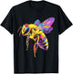 Bee Animal Motif Geometric Artwork Bee T-Shirt - T-Shirt | Black